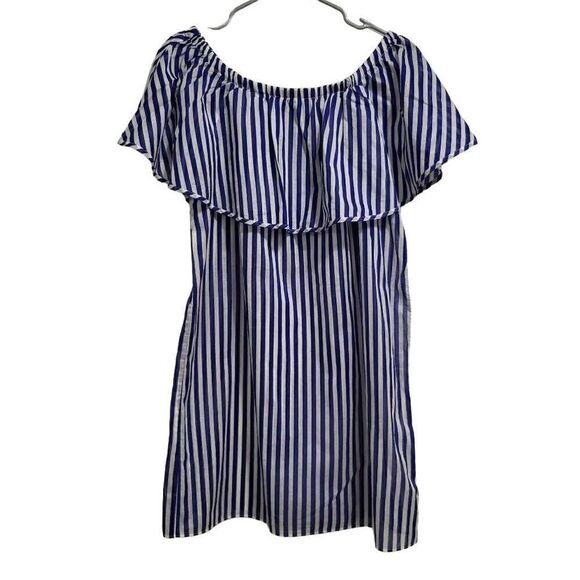 J. Crew Off-the-Shoulder Bold Striped Dress‎ - Picture 2 of 7